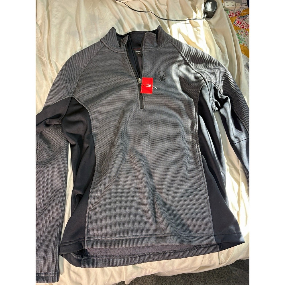 Spyder Men's M Outbound Half-Zip Stryke Sweater Grey/Black NWT